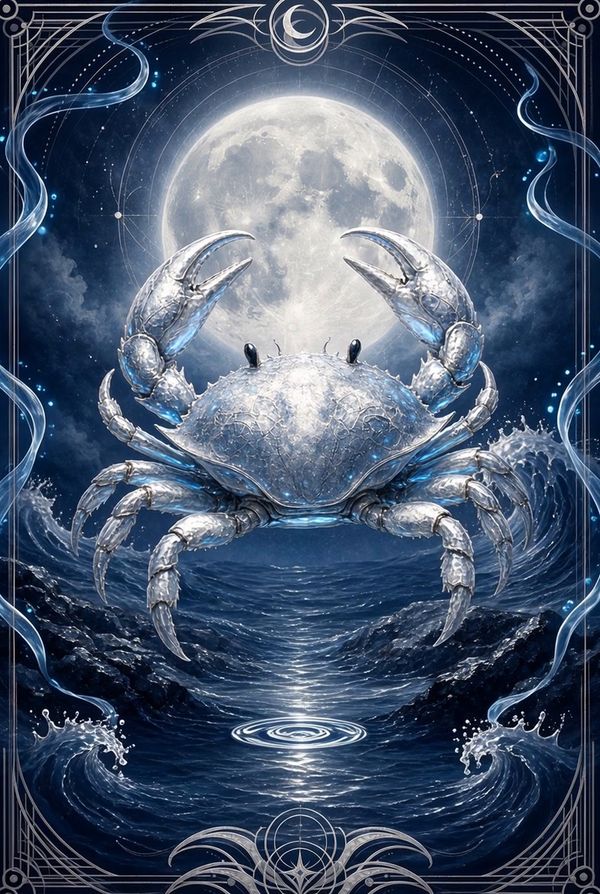 Cancer zodiac card from the Nova Charts Zodiac Card Book