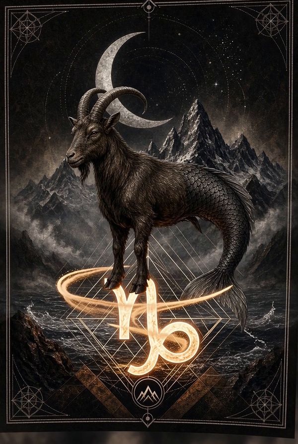 Capricorn zodiac card from the Nova Charts Zodiac Card Book
