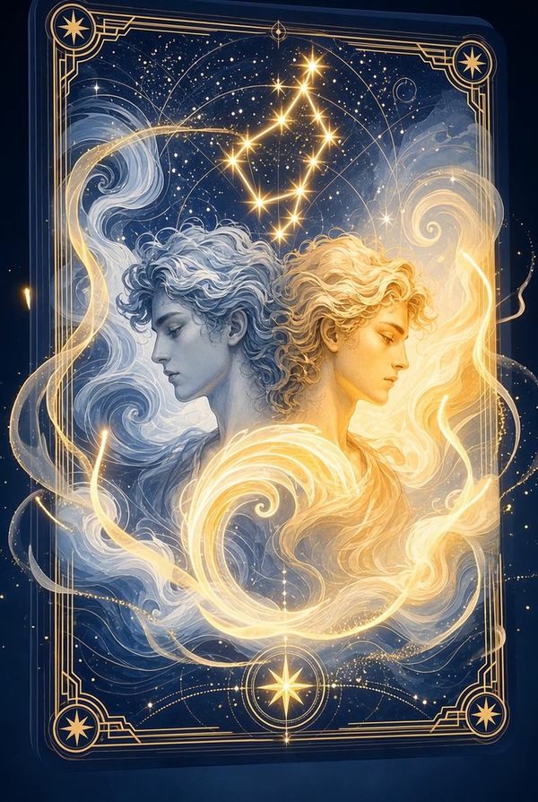 Gemini zodiac card from the Nova Charts Zodiac Card Book