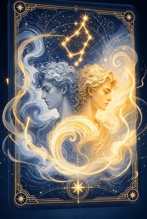 Gemini zodiac card