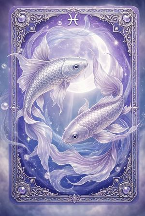 Pisces zodiac card