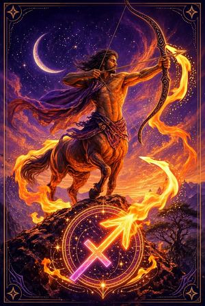Sagittarius zodiac card