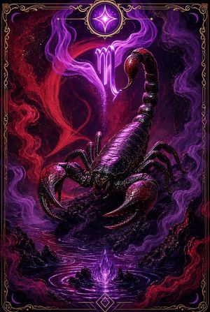 Scorpio zodiac card