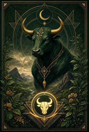 Taurus zodiac card