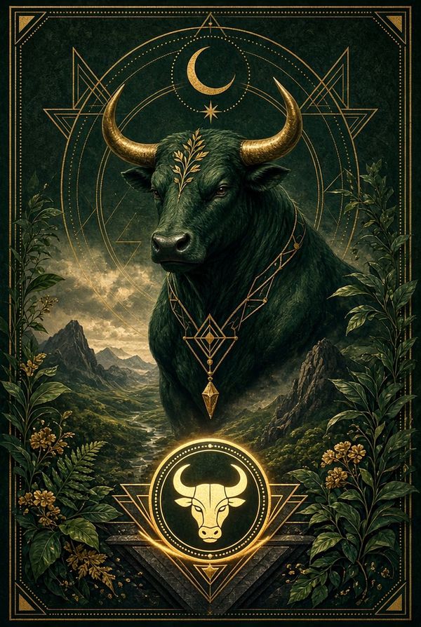 Taurus zodiac card from the Nova Charts Zodiac Card Book